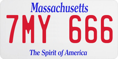 MA license plate 7MY666