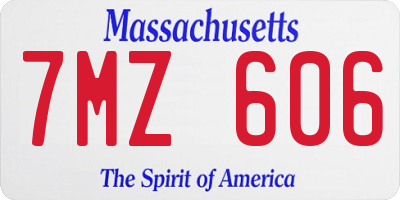 MA license plate 7MZ606