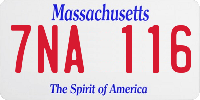 MA license plate 7NA116
