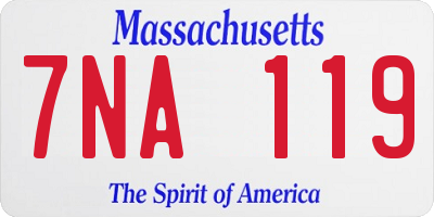 MA license plate 7NA119
