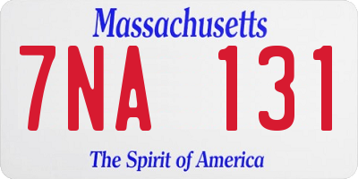 MA license plate 7NA131