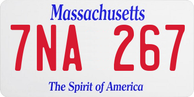 MA license plate 7NA267