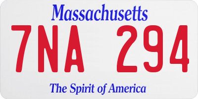 MA license plate 7NA294