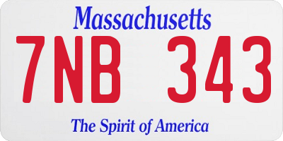 MA license plate 7NB343