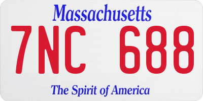 MA license plate 7NC688