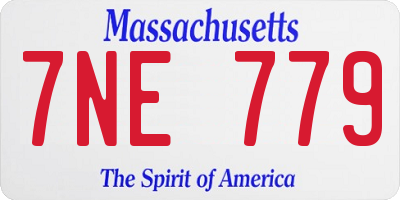 MA license plate 7NE779
