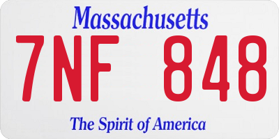 MA license plate 7NF848