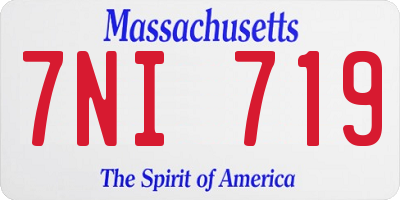 MA license plate 7NI719