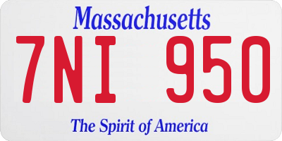 MA license plate 7NI950