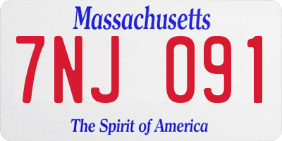 MA license plate 7NJ091