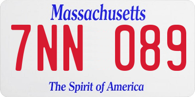 MA license plate 7NN089