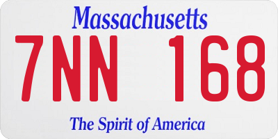 MA license plate 7NN168