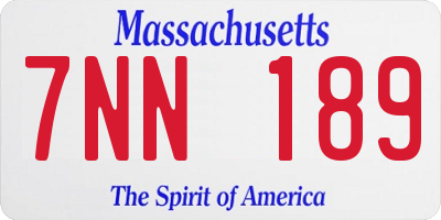 MA license plate 7NN189