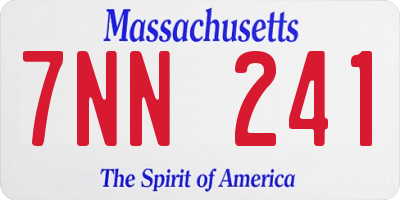 MA license plate 7NN241