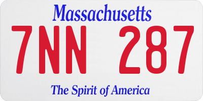 MA license plate 7NN287