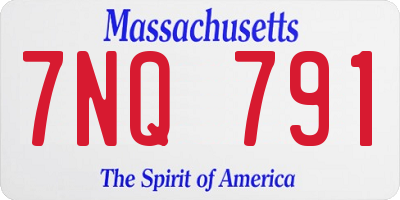 MA license plate 7NQ791
