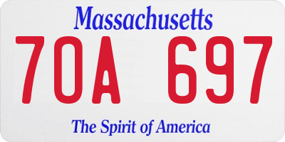 MA license plate 7OA697