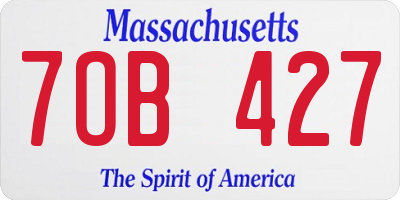 MA license plate 7OB427