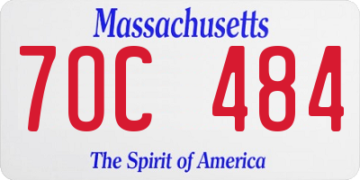 MA license plate 7OC484