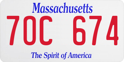 MA license plate 7OC674
