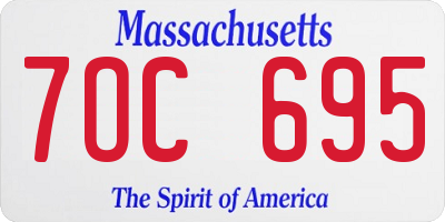 MA license plate 7OC695