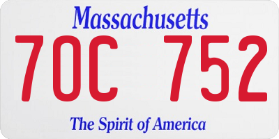 MA license plate 7OC752