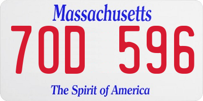 MA license plate 7OD596