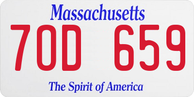 MA license plate 7OD659
