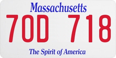MA license plate 7OD718