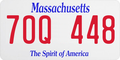 MA license plate 7OQ448