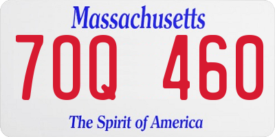 MA license plate 7OQ460