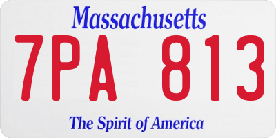MA license plate 7PA813