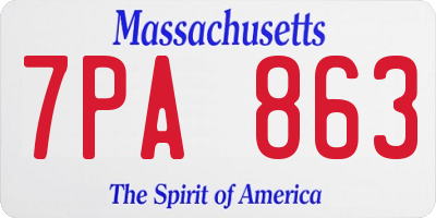 MA license plate 7PA863