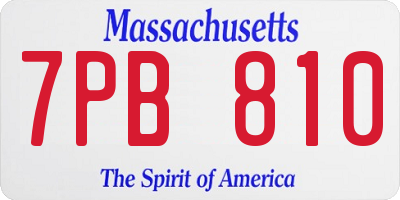 MA license plate 7PB810