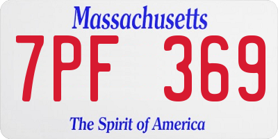 MA license plate 7PF369
