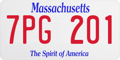 MA license plate 7PG201