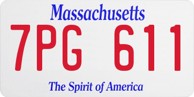 MA license plate 7PG611
