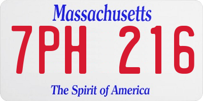 MA license plate 7PH216