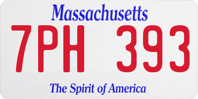 MA license plate 7PH393