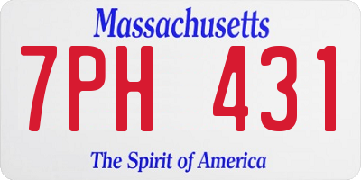 MA license plate 7PH431
