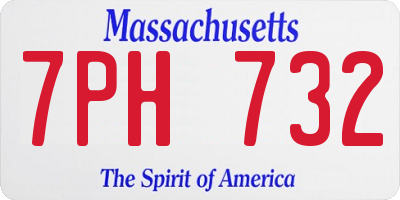 MA license plate 7PH732