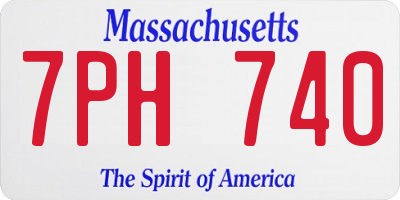 MA license plate 7PH740