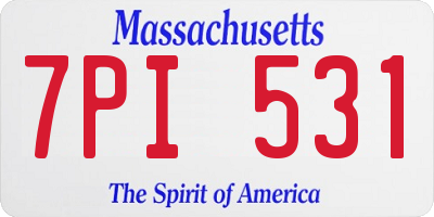 MA license plate 7PI531
