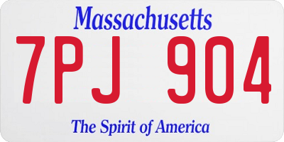 MA license plate 7PJ904