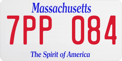 MA license plate 7PP084