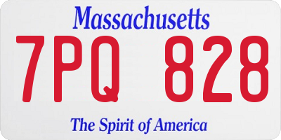 MA license plate 7PQ828