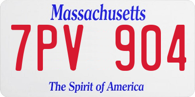 MA license plate 7PV904