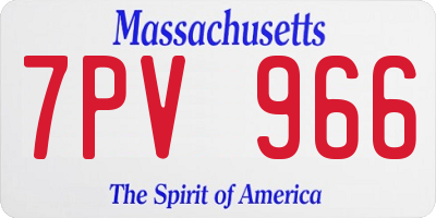 MA license plate 7PV966