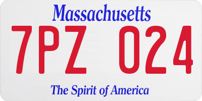 MA license plate 7PZ024
