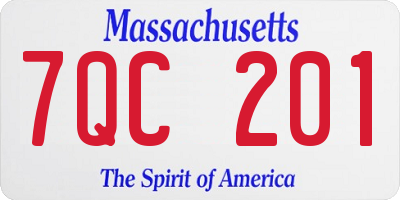 MA license plate 7QC201